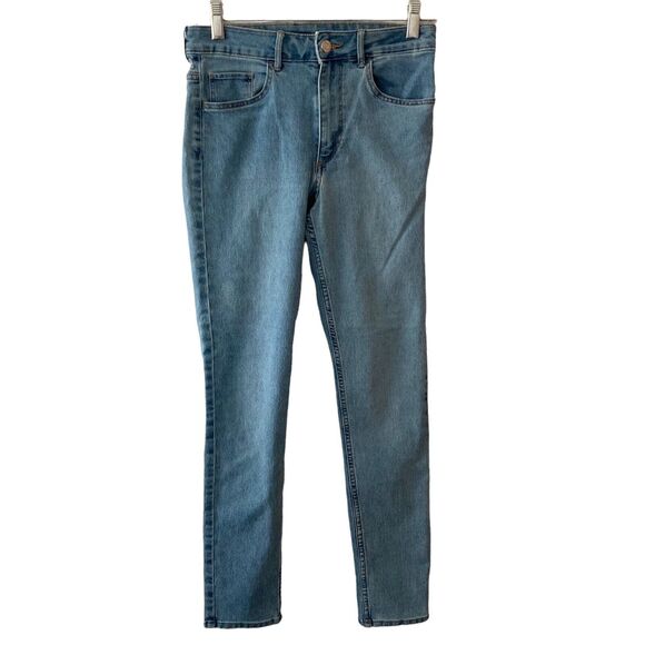 &Denim H&M Jeans Womens 29 Light Wash Distressed Skinny Ankle Ripped - Picture 1 of 9